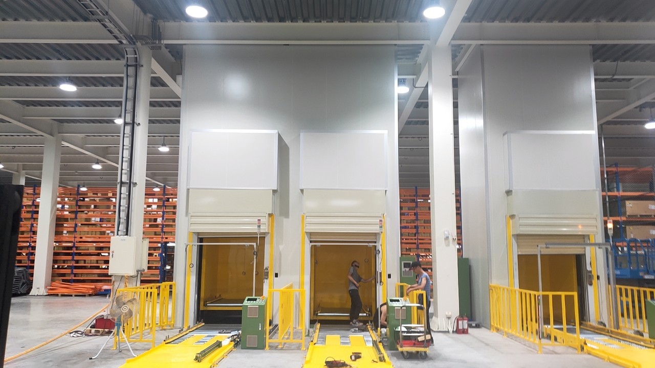 新豐知名機車廠-自動化倉儲電梯防火庫板包覆工程